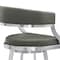 Armen Living Dione 26" Counter Height Swivel Gray Faux Leather and Brushed Stainless Steel Bar Stool 840254335134 - alternate 2